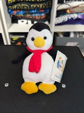 Just Friends Penguin Plush Toy with Red Scarf